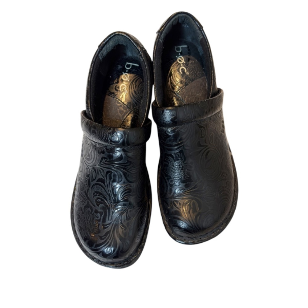 Black Peggy Boc Embossed Clog